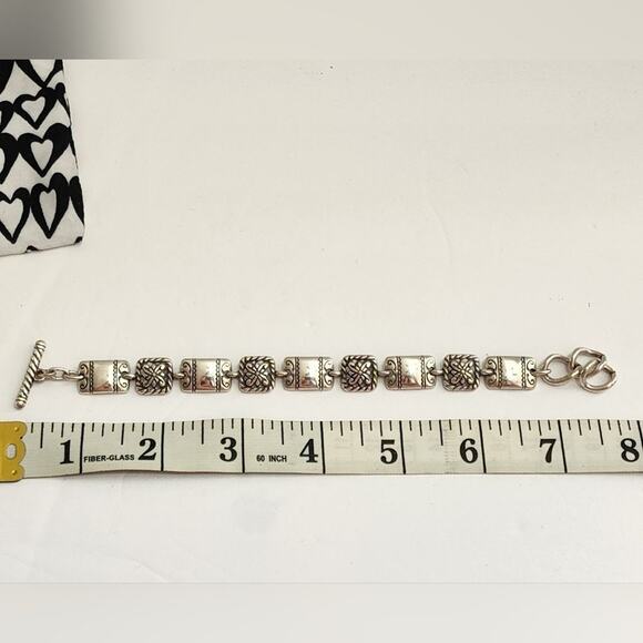 Brighton Sterling Silver Tone Toggle Clasp Bracelet Fashion‎ Statement Jewelry - Picture 4 of 4
